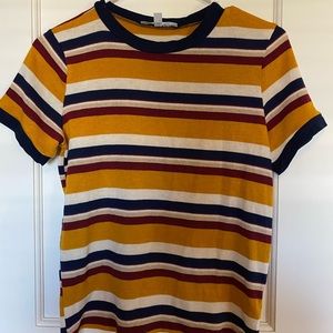 Women’s Multicolored Stripped Shortsleeved Shirt